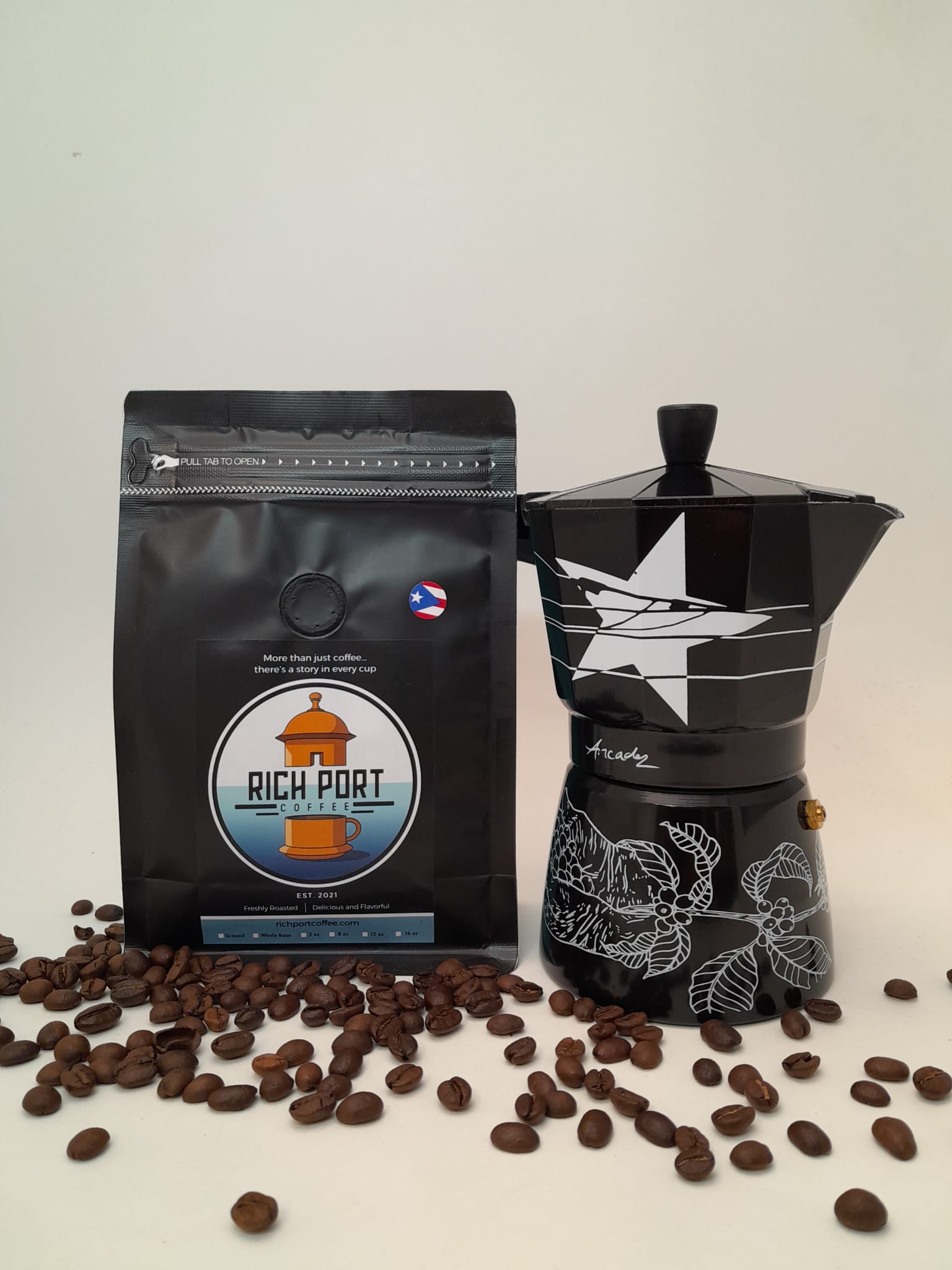 Black Moka Pot (Greca) Coffee Maker – Rich Port Coffee